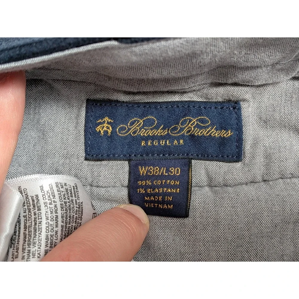 Brooks Brothers Men's 38x30 Navy Blue Corduroy Stretch Regular Fit Pants